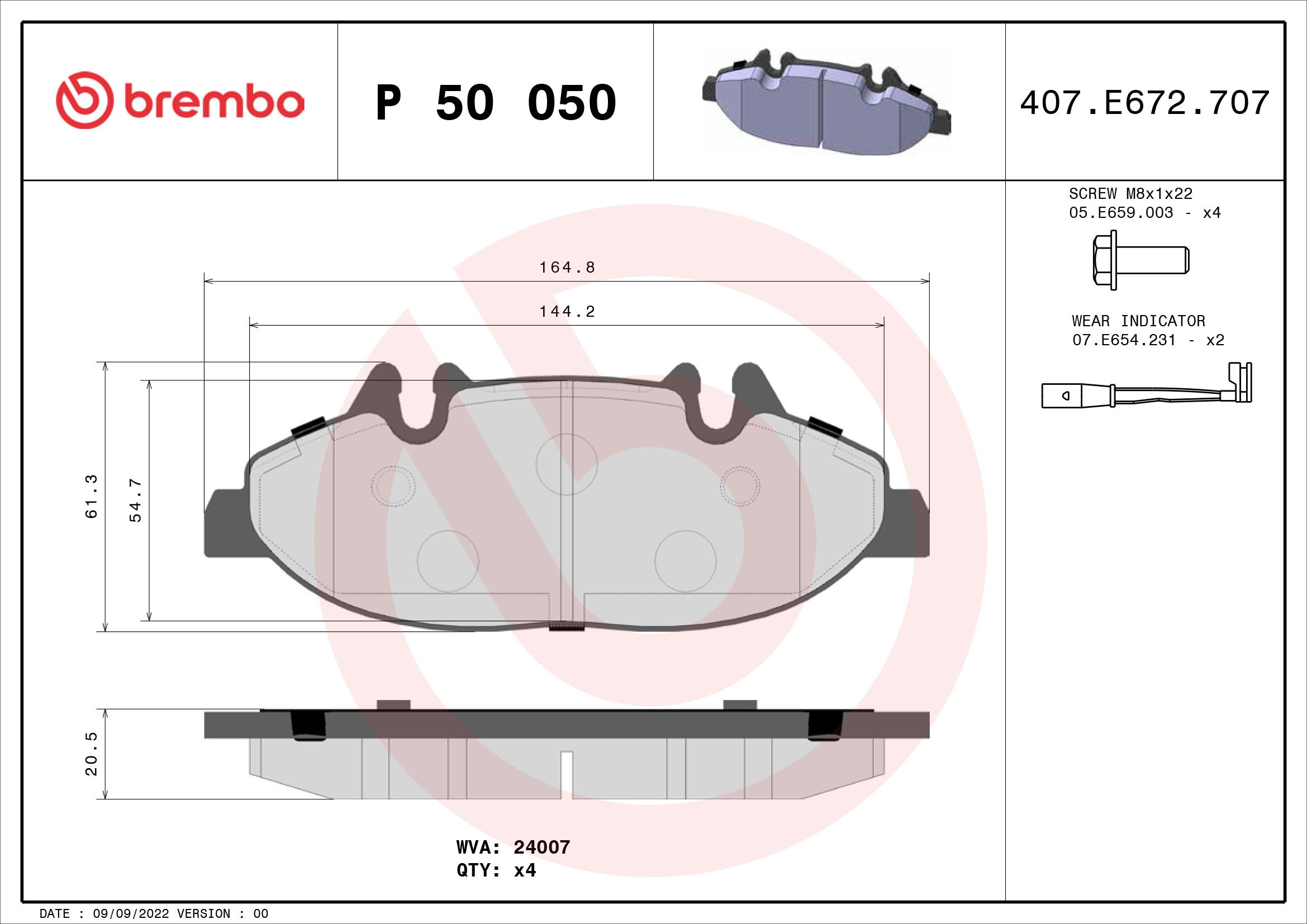 Placute frana BREMBO P 50 050