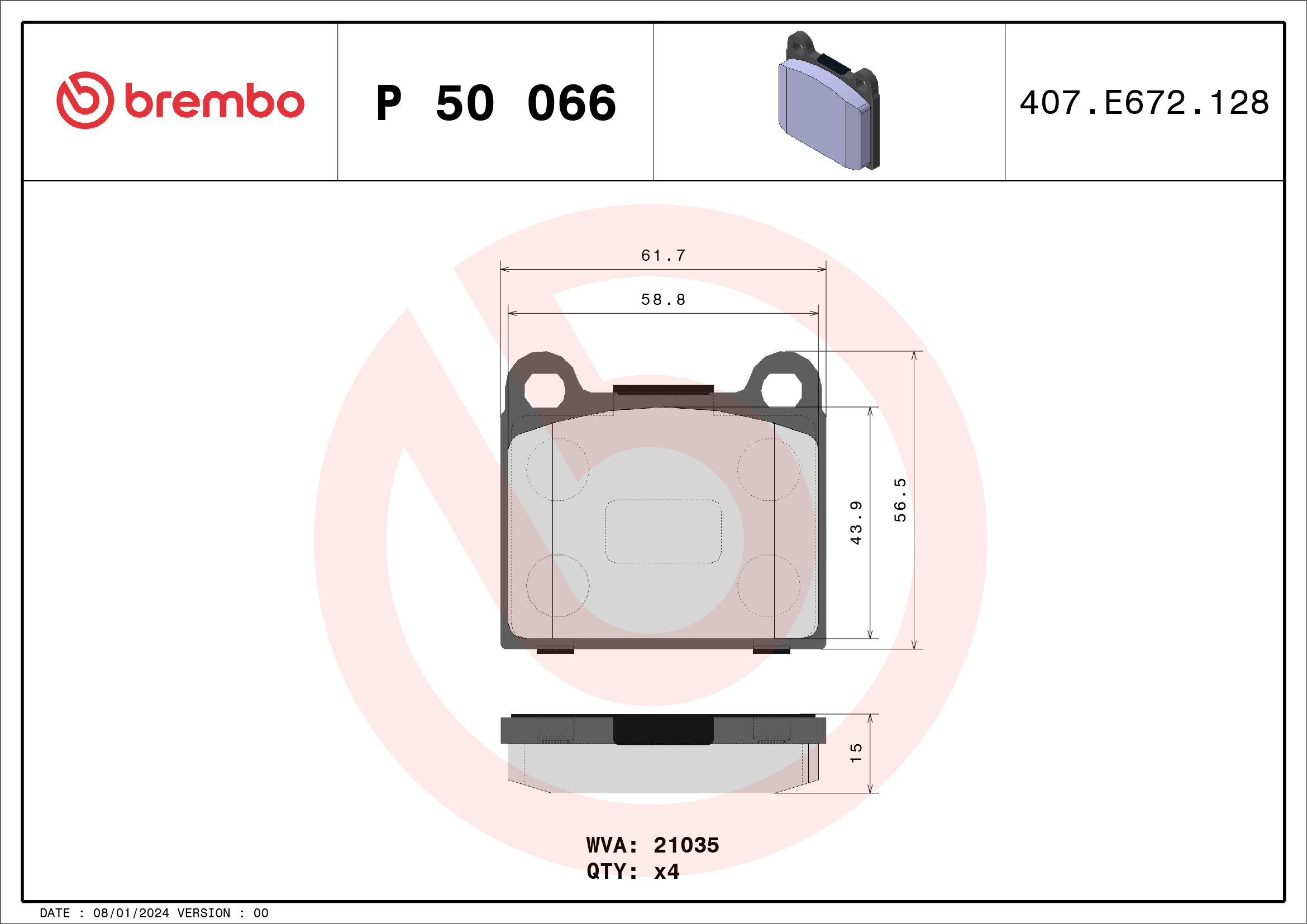 Placute frana BREMBO P 50 066