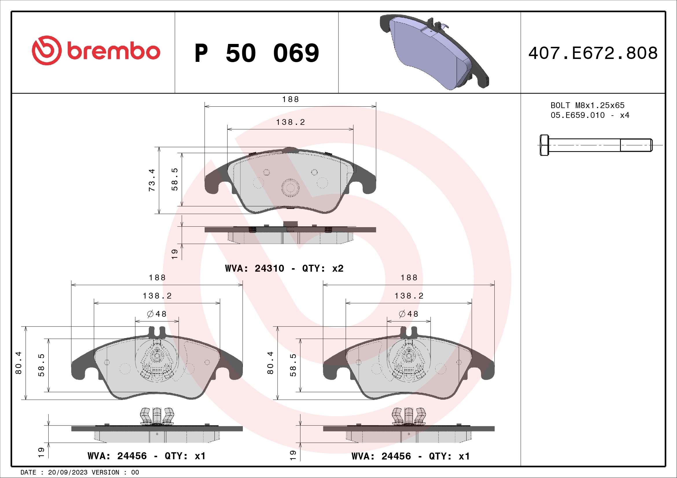 Placute frana BREMBO P 50 069
