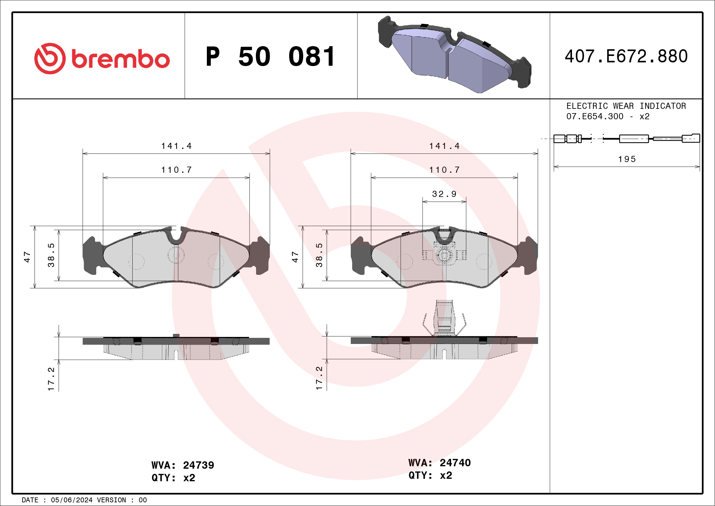 Placute frana BREMBO P 50 081