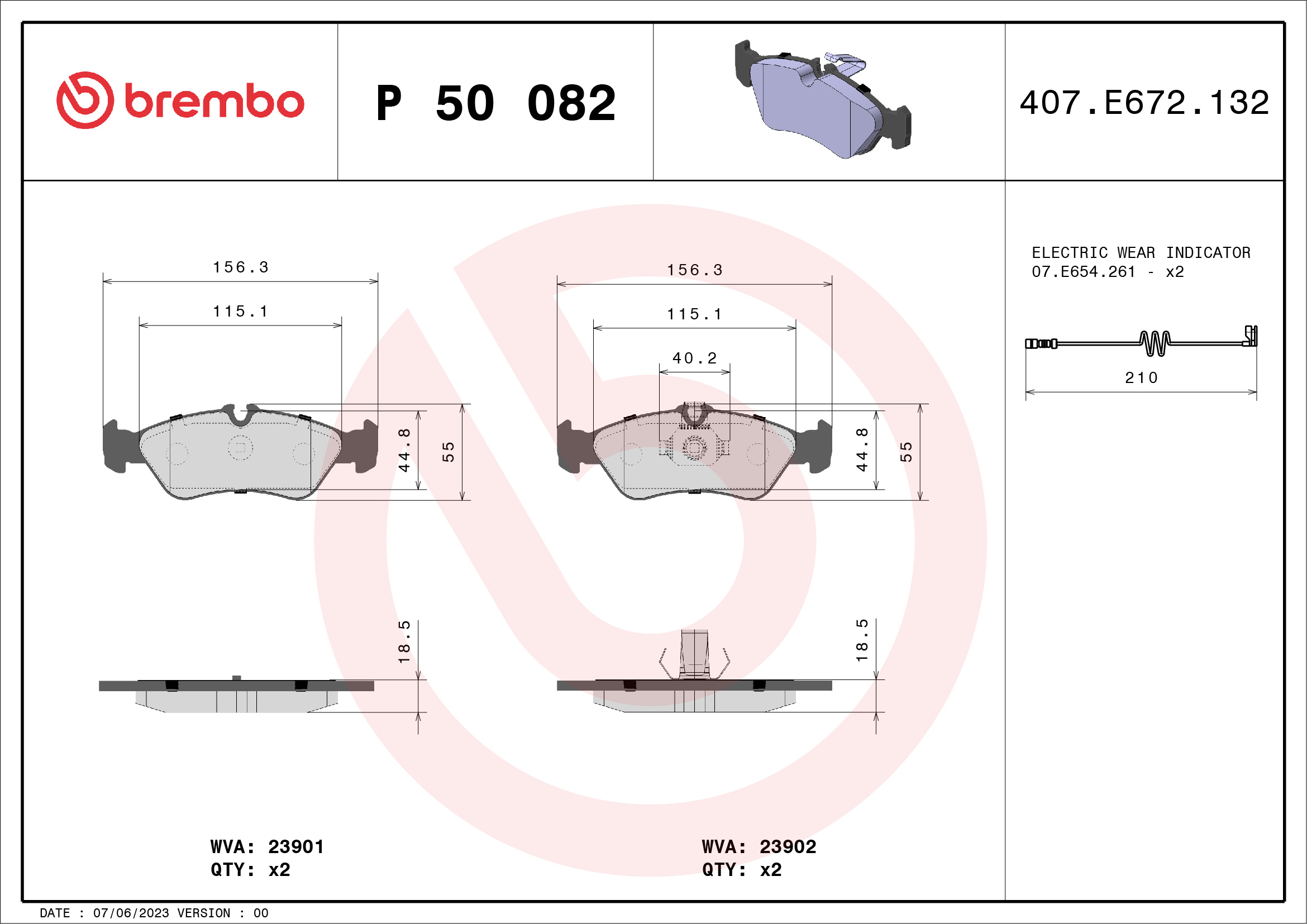 Placute frana BREMBO P 50 082
