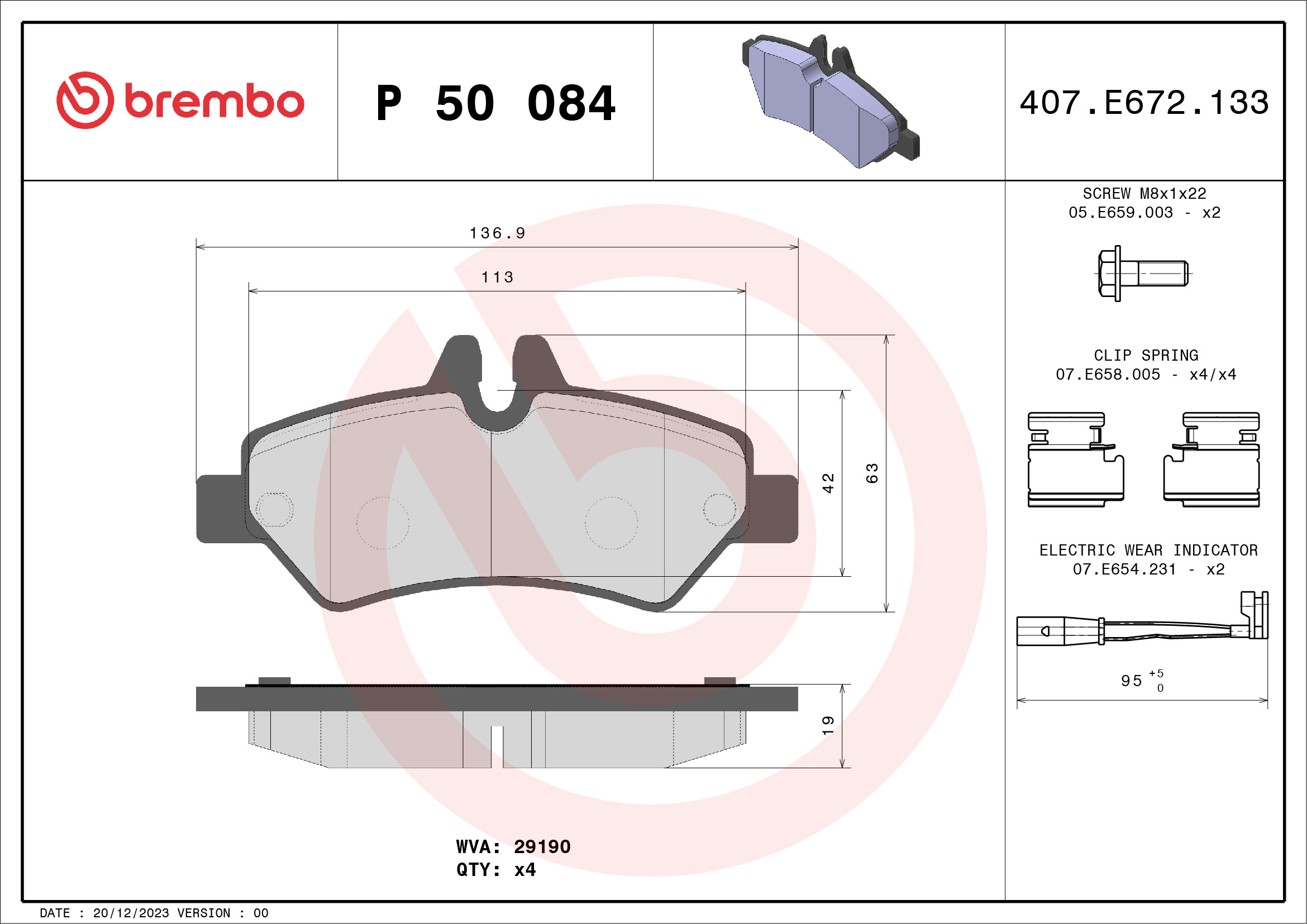 Placute frana BREMBO P 50 084