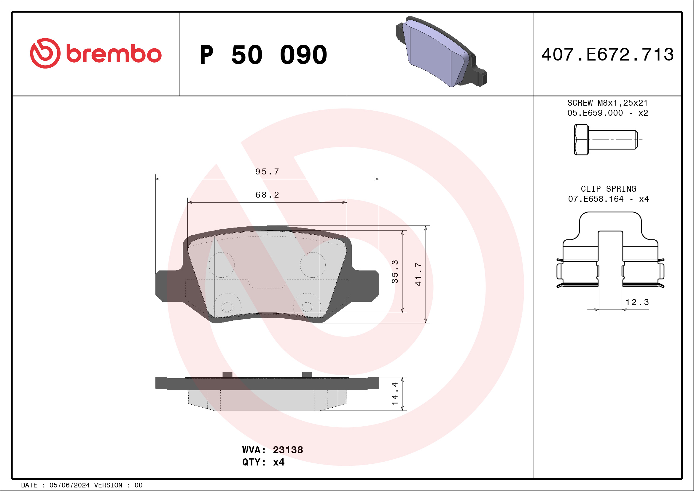 Placute frana BREMBO P 50 090