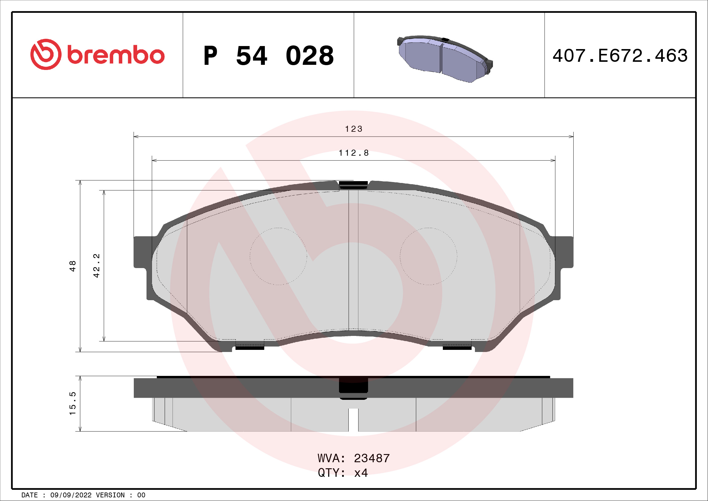 Placute frana BREMBO P 54 028