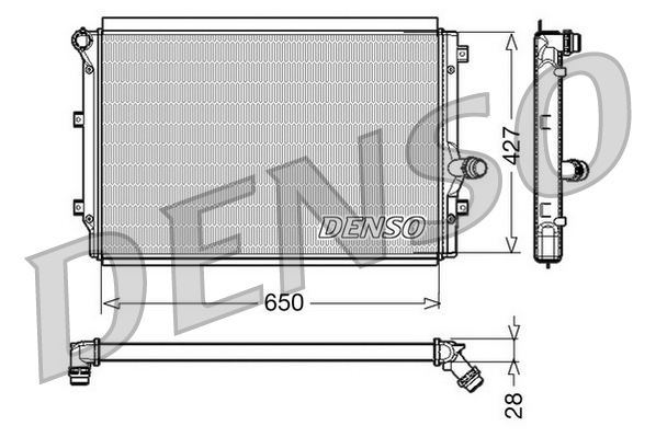 Radiator racire motor VW GOLF VI (5K1) 1.6 TDI  diesel 105 cai DENSO DRM32017