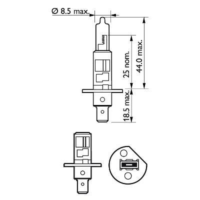 Bec far faza lunga OPEL ASTRA H (A04) 1.6 (L48) benzina 105 cai PHILIPS 12258VPB1