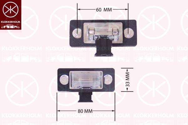 Iluminare numar de circulatie KLOKKERHOLM 75140850