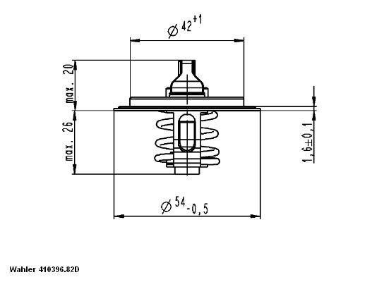 Termostat lichid racire WAHLER 410396.82D