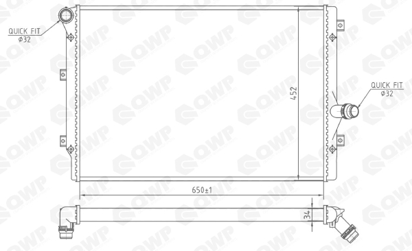 Radiator racire motor VW GOLF VI (5K1) 1.6 TDI  diesel 105 cai QWP WRA104