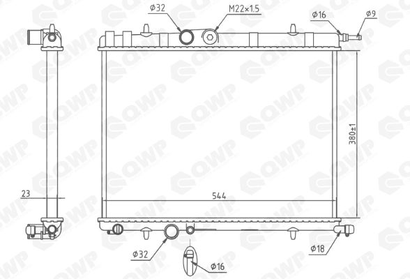 Radiator racire motor QWP WRA106