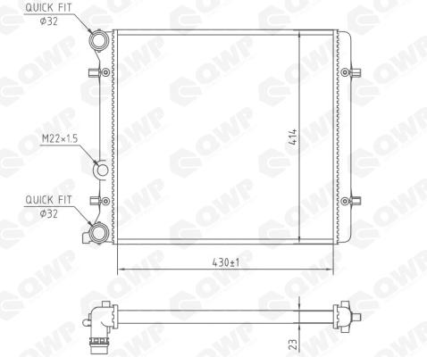 Radiator racire motor QWP WRA158