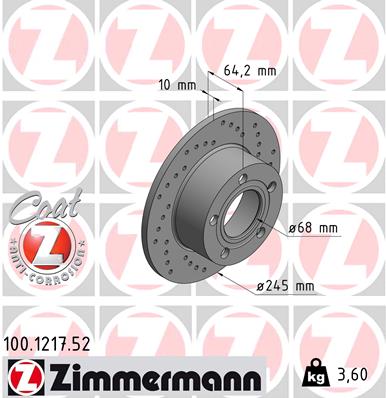 Disc frana ZIMMERMANN 100.1217.52