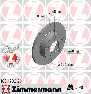 Disc frana ZIMMERMANN 100.1232.20