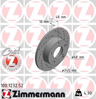 Disc frana ZIMMERMANN 100.1232.52