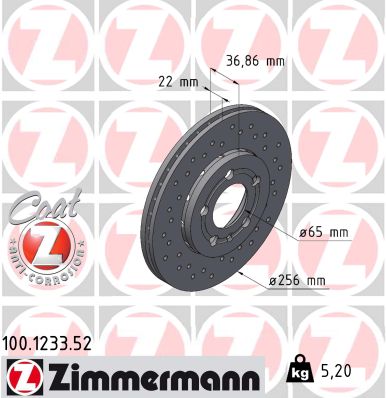 Disc frana ZIMMERMANN 100.1233.52