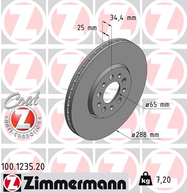 Disc frana ZIMMERMANN 100.1235.20