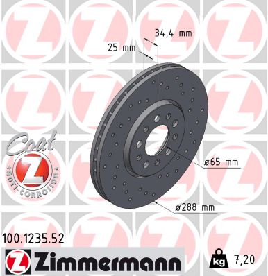 Disc frana ZIMMERMANN 100.1235.52