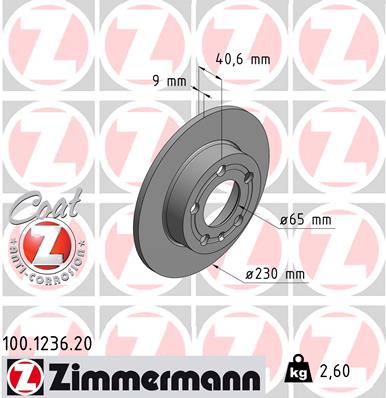 Disc frana ZIMMERMANN 100.1236.20