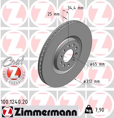 Disc frana ZIMMERMANN 100.1240.20