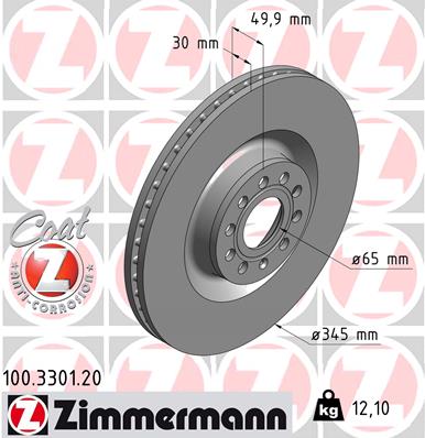 Disc frana ZIMMERMANN 100.3301.20