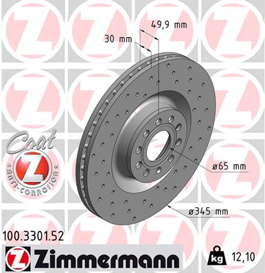 Disc frana ZIMMERMANN 100.3301.52