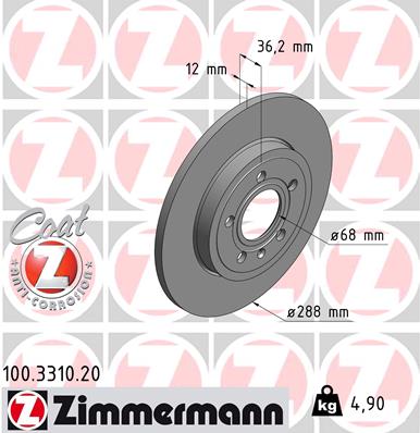 Disc frana ZIMMERMANN 100.3310.20