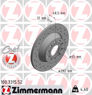 Disc frana ZIMMERMANN 100.3315.52