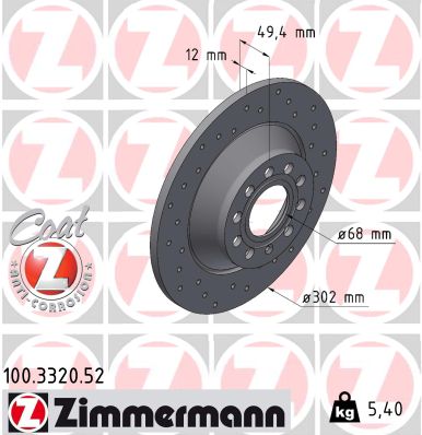 Disc frana ZIMMERMANN 100.3320.52