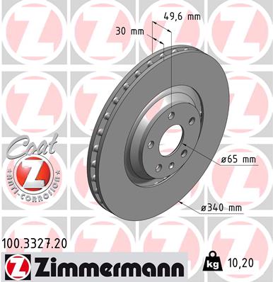 Disc frana ZIMMERMANN 100.3327.20