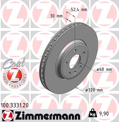 Disc frana ZIMMERMANN 100.3331.20