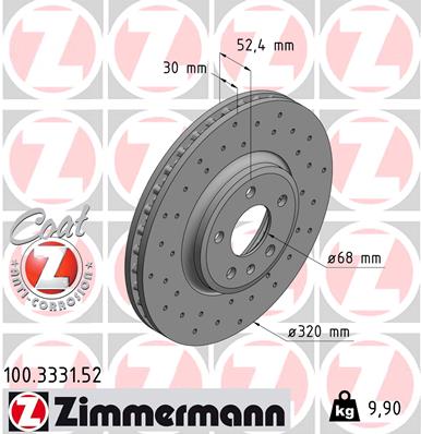 Disc frana ZIMMERMANN 100.3331.52