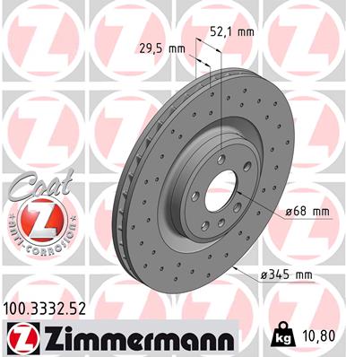 Disc frana ZIMMERMANN 100.3332.52