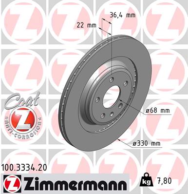 Disc frana ZIMMERMANN 100.3334.20