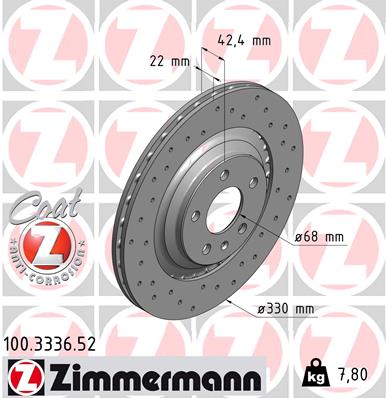Disc frana ZIMMERMANN 100.3336.52