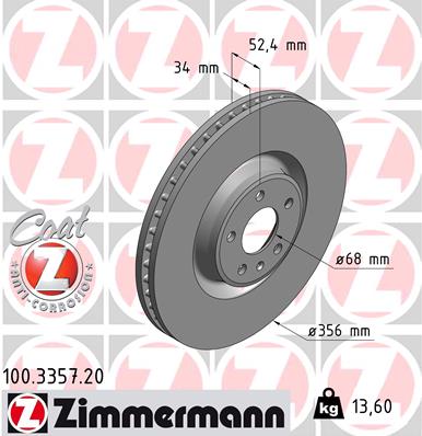 Disc frana ZIMMERMANN 100.3357.20