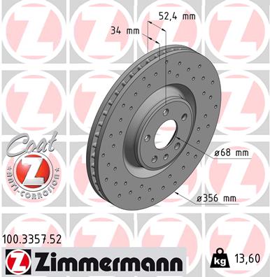 Disc frana ZIMMERMANN 100.3357.52