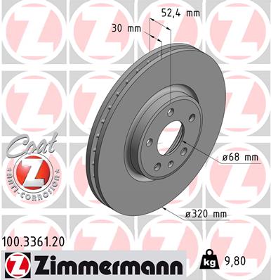 Disc frana ZIMMERMANN 100.3361.20
