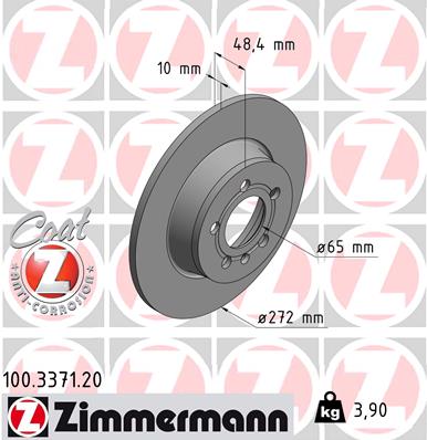 Disc frana ZIMMERMANN 100.3371.20