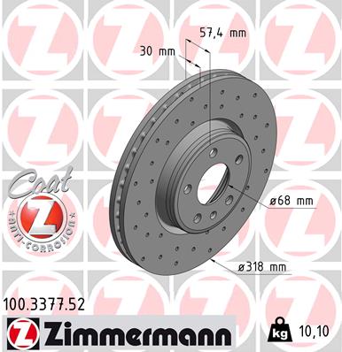 Disc frana ZIMMERMANN 100.3377.52