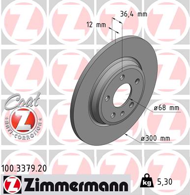 Disc frana ZIMMERMANN 100.3379.20