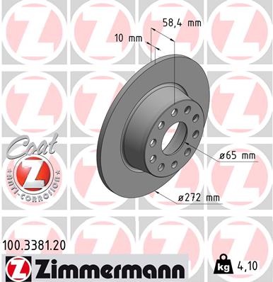 Disc frana ZIMMERMANN 100.3381.20
