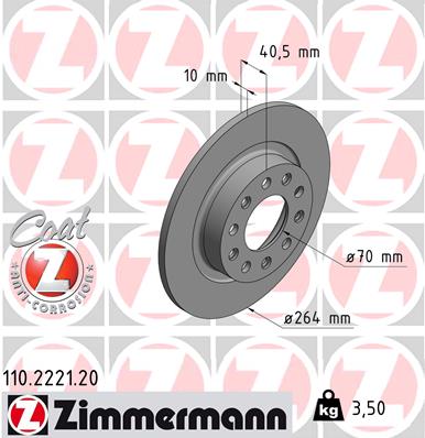 Disc frana ZIMMERMANN 110.2221.20
