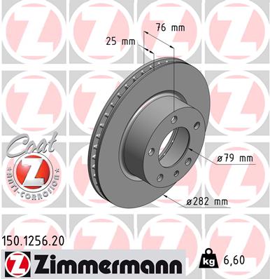 Disc frana ZIMMERMANN 150.1256.20