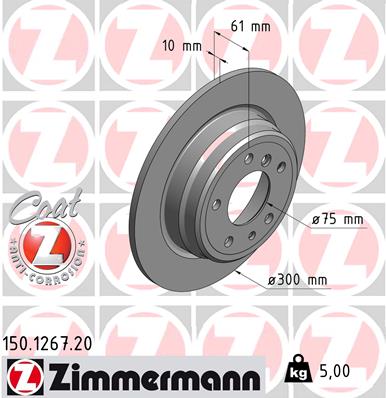 Disc frana ZIMMERMANN 150.1267.20