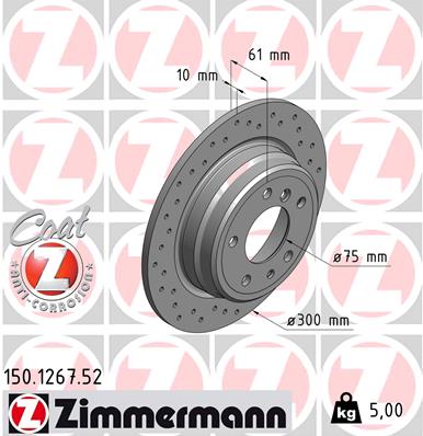 Disc frana ZIMMERMANN 150.1267.52