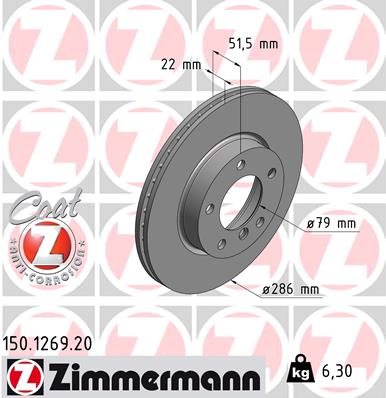 Disc frana ZIMMERMANN 150.1269.20