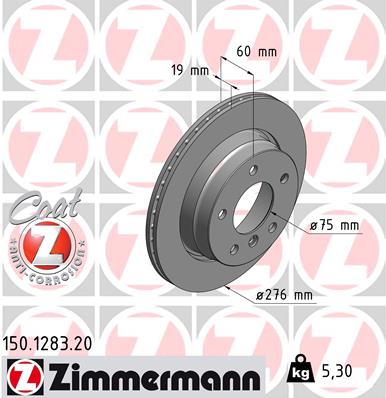 Disc frana ZIMMERMANN 150.1283.20