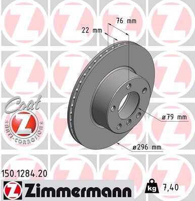 Disc frana ZIMMERMANN 150.1284.20