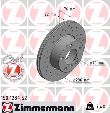 Disc frana ZIMMERMANN 150.1284.52
