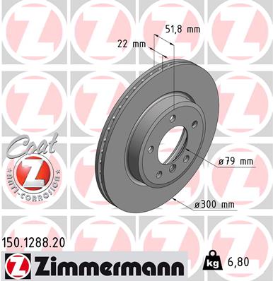 Disc frana ZIMMERMANN 150.1288.20